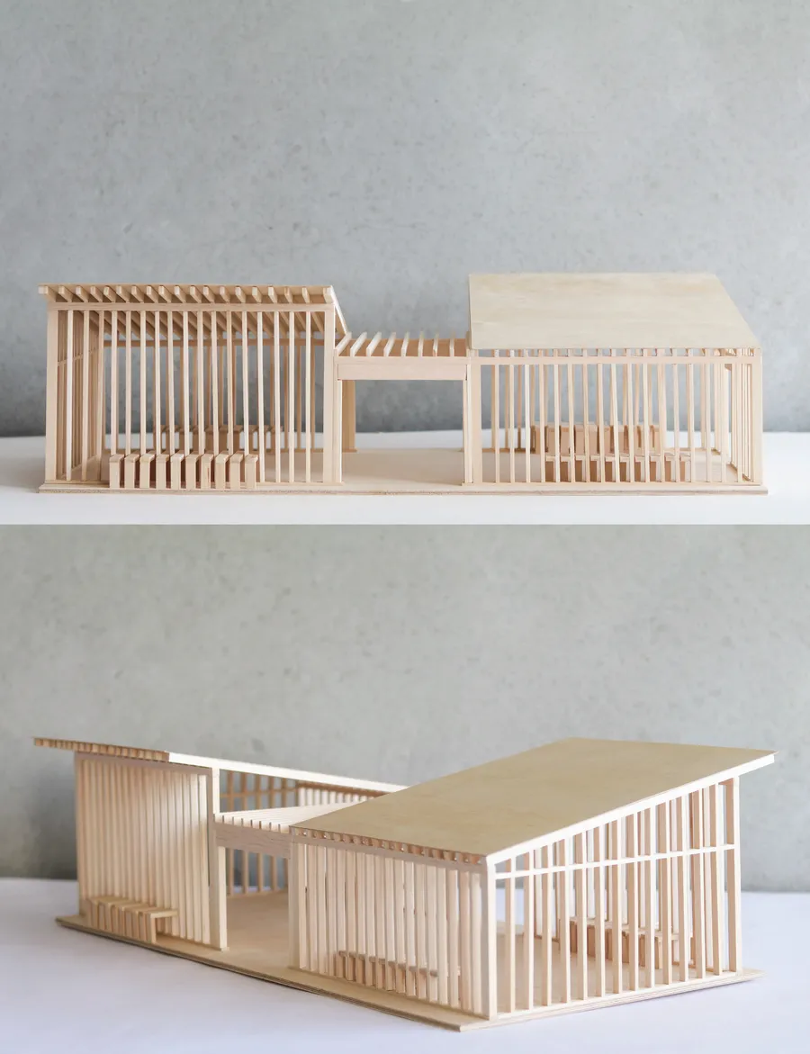 ARCH 160 - Wood Pavilion,  Adan Calderon, Sergei Sobolev and Ariana Wu (Spring 2023)