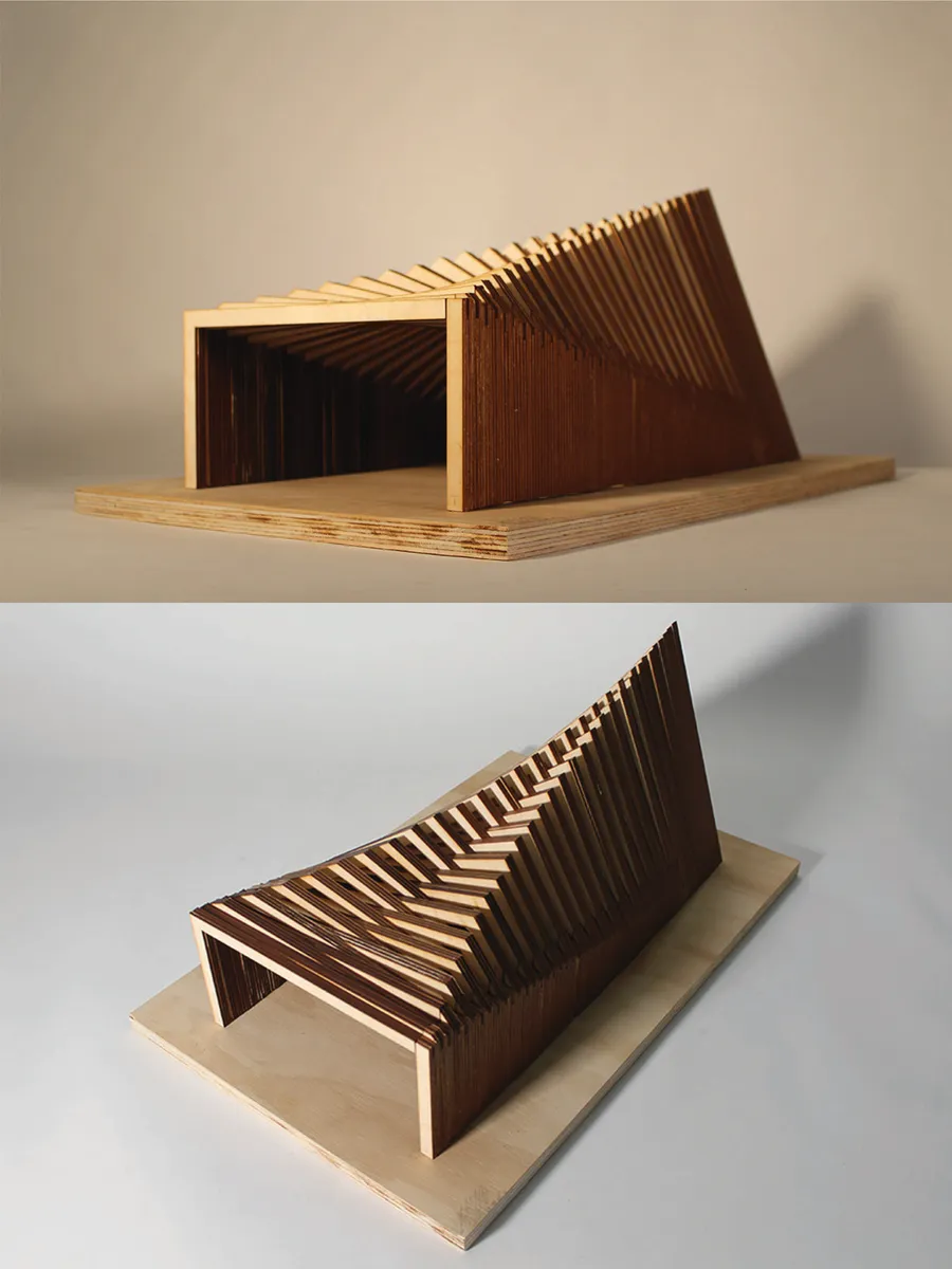 ARCH 160 - Wood Pavilion, Jack Gogal, Rikiya Haramaki and Elianna Medina (Spring 2025)